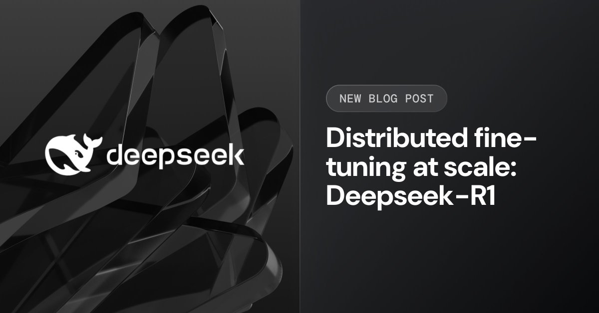 nscale_cloud's tweet image. Fine-tuning a 70B parameter model? Challenge accepted.

Check out our new blog as we fine-tune #DeepSeek-R1 Distill Llama 70B and explore distributed fine-tuning at scale using #DataParallelism (DDP), #DeepSpeed ZeRO-3, and #FSDP + #QLORA.

Follow along with us for step-by-step…