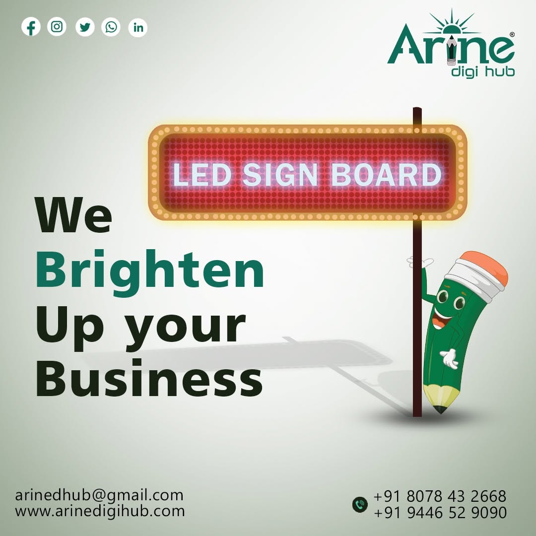 ArineHub19537's tweet image. Your Ultimate All in One Marketing Solution. Custom Advertising &amp;amp; Branding,Hoardings, LED Signboards, &amp;amp; Mementos.

More Details
☎+91 8078432668, +91 9446529090
🌐or Visit arinedigihub.com

#MemenosBranding #PersonalizedAdvertising #CustomSignboards #LEDSignboards