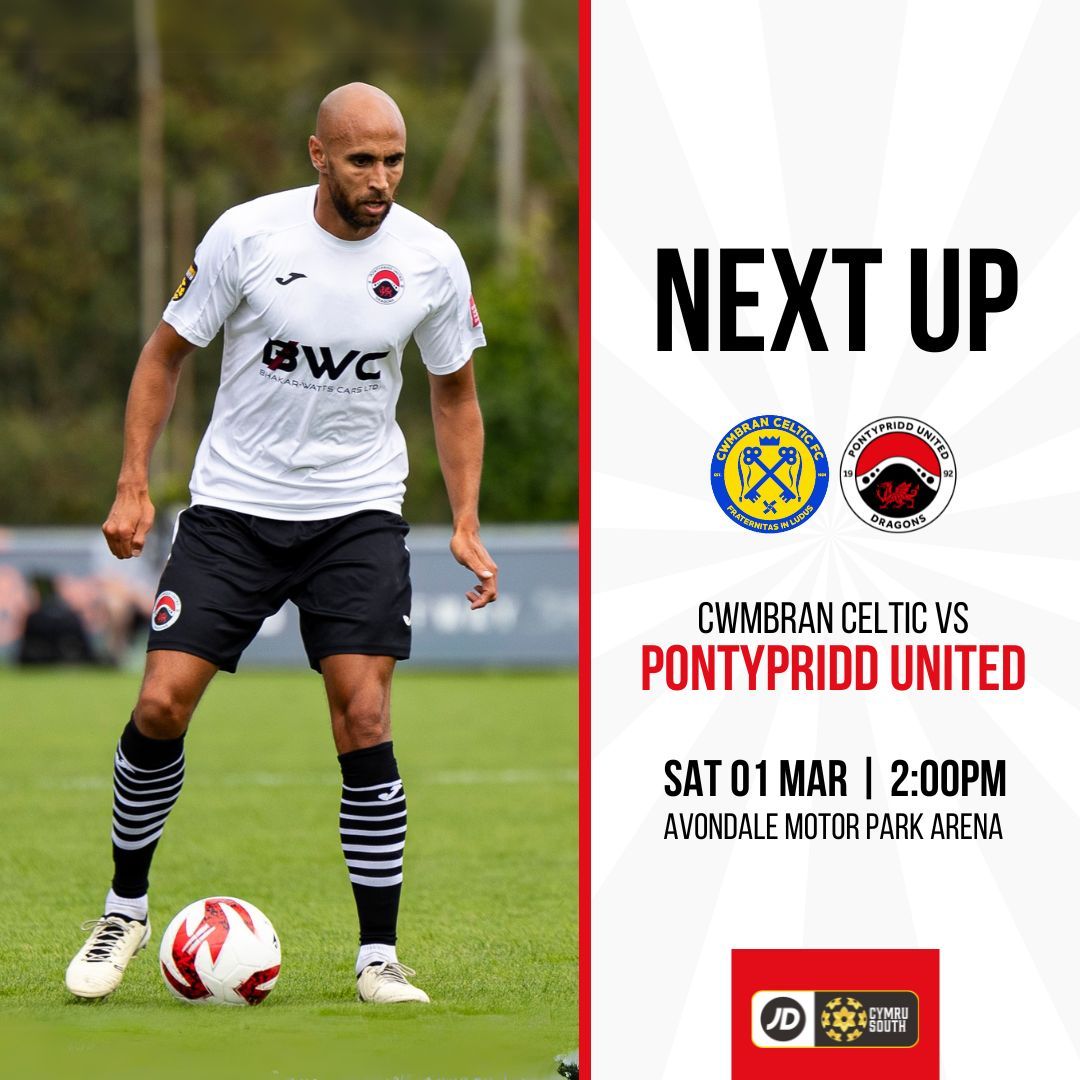 Pontypridd United Men (@pontyunitedm) on Twitter photo ππππ ππ π
<a href="/CwmbranCeltic/">Cwmbran Celtic</a> π Pontypridd United
π
Saturday 1st March
β° 2PM
π Avondale Motor Park Arena
π NP44 3FS
Looking to complete the double over our opponents this weekend! π
#OneClub #WeAreUnited ππππ ππ π
<a href="/CwmbranCeltic/">Cwmbran Celtic</a> π Pontypridd United
π
Saturday 1st March
β° 2PM
π Avondale Motor Park Arena
π NP44 3FS
Looking to complete the double over our opponents this weekend! π
#OneClub #WeAreUnited