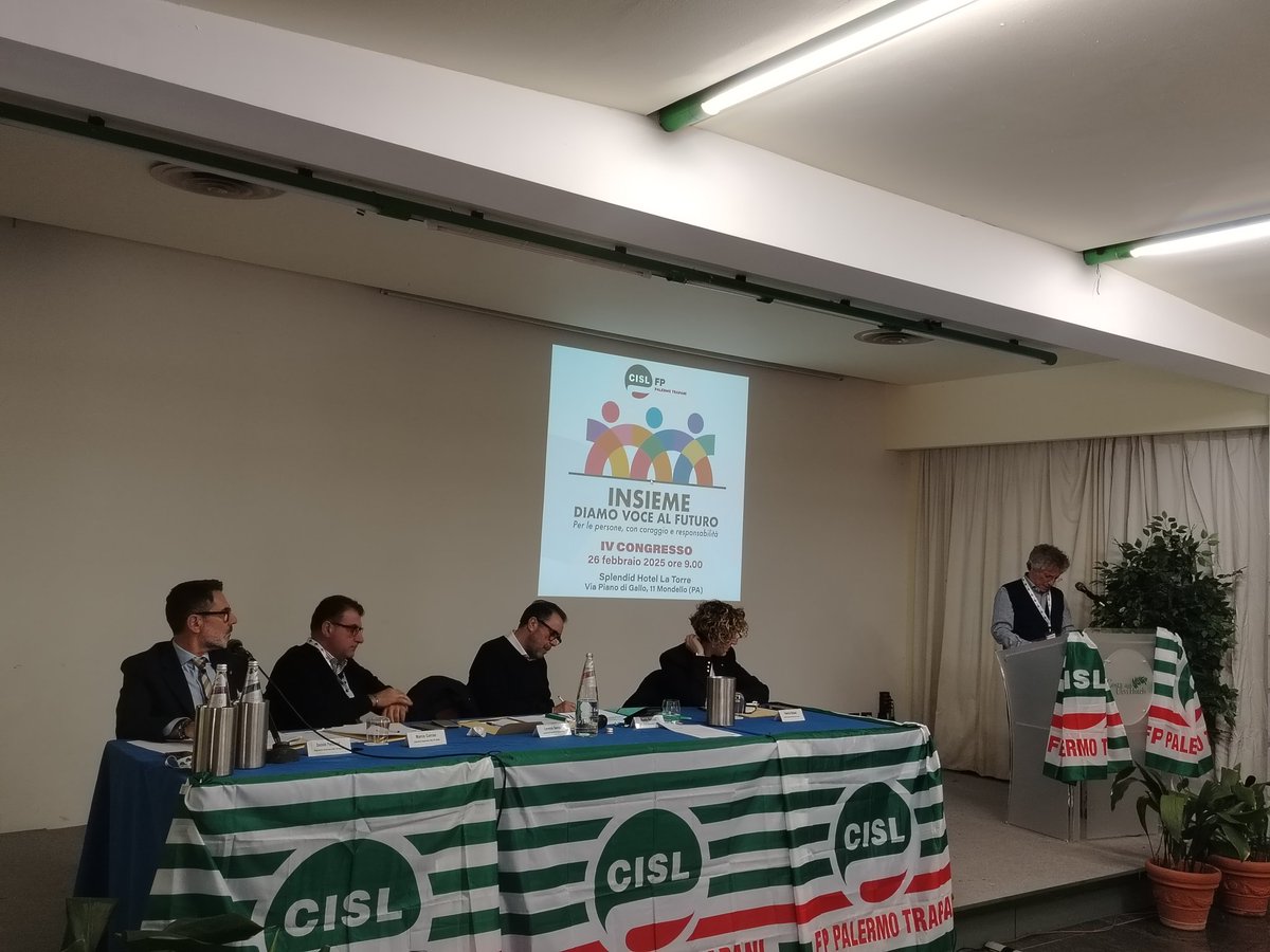 FpCislPaTp's tweet photo. Si sta svolgendo a Palermo il congresso della Cisl Fp Palermo Trapani. Ha aperto i lavori il segretario generale Lorenzo Geraci, presiede il segretario generale @CISLFPSICILIA
Daniele Passanisi, chiude i lavori il segretario generale @cislfp @PetriccioliM https://t.co/2Lgs8BWZhY