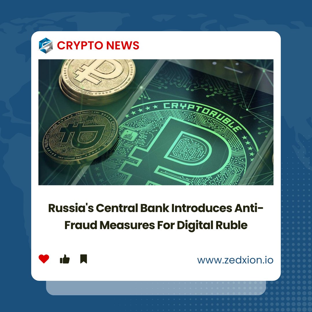 ZedxionC's tweet photo. Russia's Central Bank Introduces Anti-Fraud Measures For Digital Ruble.🇷🇺
#Zedxion #Exchange #Crypto #Russia
#BTC #Bitcoin #Blockchain #Web3 #DigitalRuble https://t.co/92PNCoT3pM