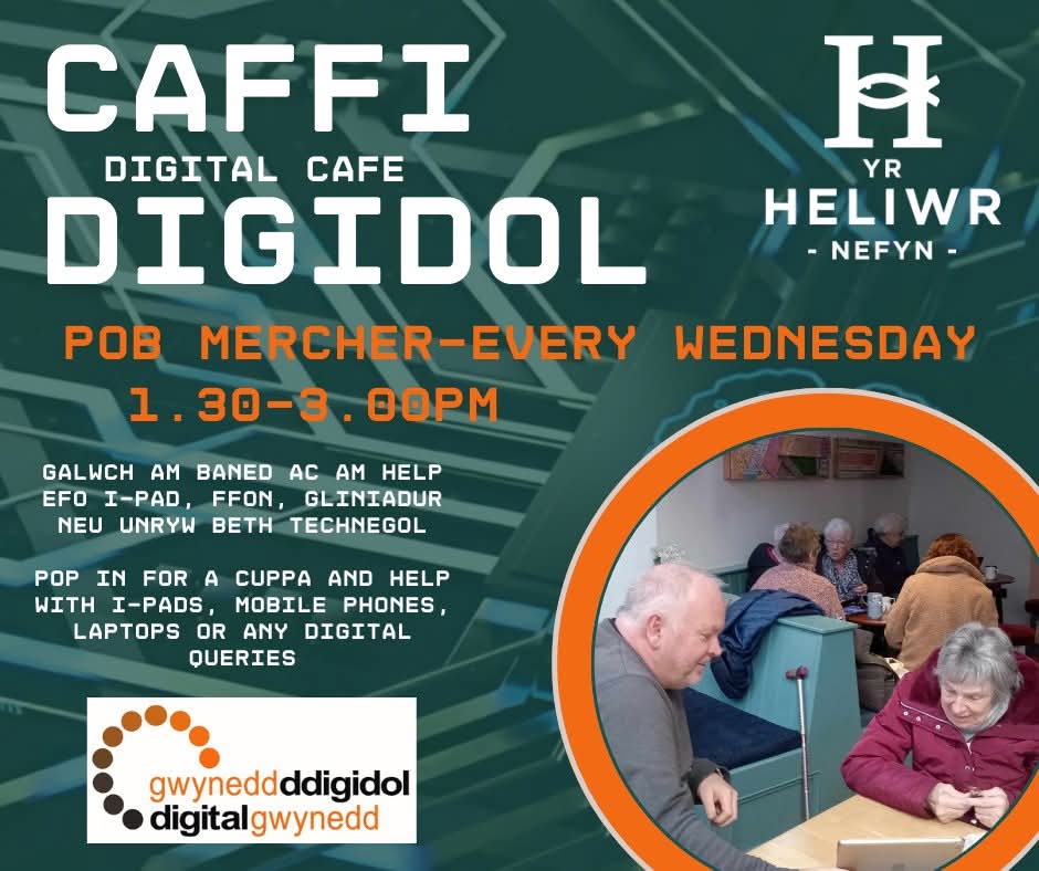 Heddiw...Today
Angen cymorth efo teclyn digidol? Galwch draw! Need help with a digital device? Pop over!💻💻
@gw