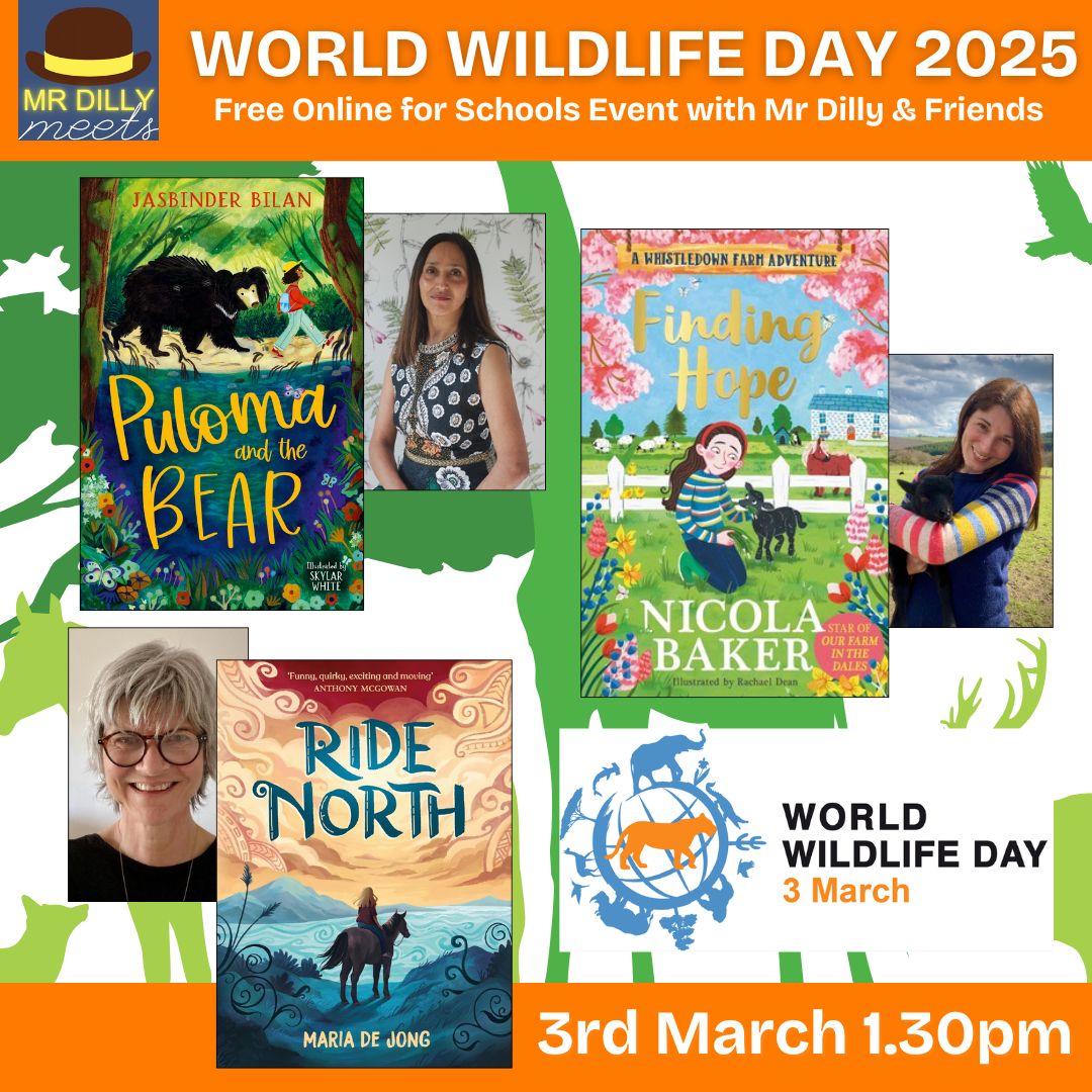 Mr Dilly (@mrdillypresents) on Twitter photo 👋#Schools! #Teachers! #Librarians! Prepare to get wild!🐯🦁Join me 3rd March 1.30pm for an inspirational #WorldWildlifeDay2025! With <a href="/jasinbath/">Jasbinder Bilan - I'm meant to be writing...</a>, <a href="/mrsnicolabaker/">Nicola Baker</a> & #MariaDeJong as we chat #stories & the wonders of #wildlife. Book here tinyurl.com/3v6j6uv9 #WWD2025#edutwitter 👋#Schools! #Teachers! #Librarians! Prepare to get wild!🐯🦁Join me 3rd March 1.30pm for an inspirational #WorldWildlifeDay2025! With <a href="/jasinbath/">Jasbinder Bilan - I'm meant to be writing...</a>, <a href="/mrsnicolabaker/">Nicola Baker</a> & #MariaDeJong as we chat #stories & the wonders of #wildlife. Book here tinyurl.com/3v6j6uv9 #WWD2025#edutwitter