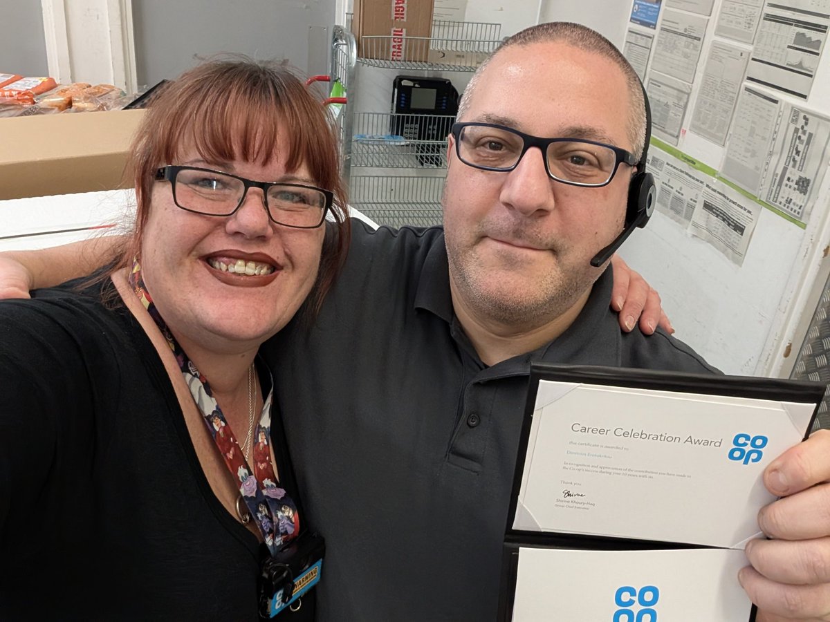 Well done Dimitri now you've officially hit your 10 years service. Congratulations from Emma and the Hawley road team #coopradio