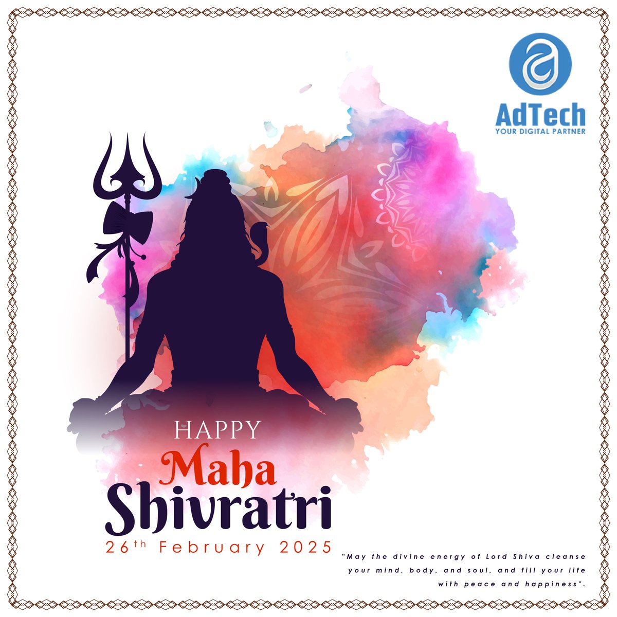 ✨ Happy Maha Shivratri! ✨
🙏 ॐ नमः शिवाय! 🙏
🕉️ हर हर महादेव!🕉️
🙏May Lord Shiva Bless You With Peace, Happiness &amp; Success.🙏
- Team AdTech Digital Wishes Everyone A Happy Maha Shivratri 🙏
📞 Call Us At – 8308649555/ 80870530193
#AdTech #DigitalMarketing