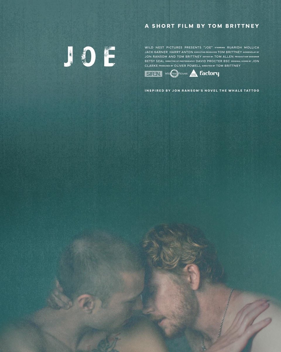 FIRST LOOK: JOE, a short film, inspired by the Polari Prize-winning novel ‘The Whale Tattoo’ by Jon Ransom. Coming soon.