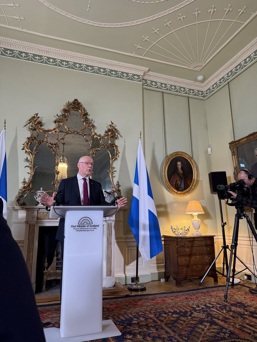 John Swinney says Reform are far right, calls Nigel Farage an "accomplice of the Russian agenda." FM to hold a gathering of civic Scotland - including representatives of parliamentary political parties - to "agree a common approach to asserting the values of our country"