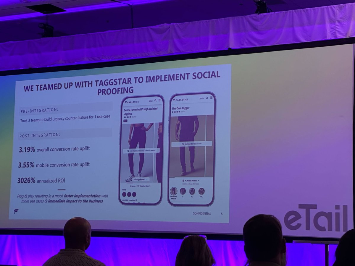 taggstartalk's tweet photo. At #eTailWest today and missed the @Fabletics session with Melissa Cummings and Danielle Boeglin (Ragan) where they shared the fantastic results they achieved with Taggstar social proof?

Hot foot it over to booth #713 where the team will be happy to discuss! https://t.co/e6mIPj4CQL
