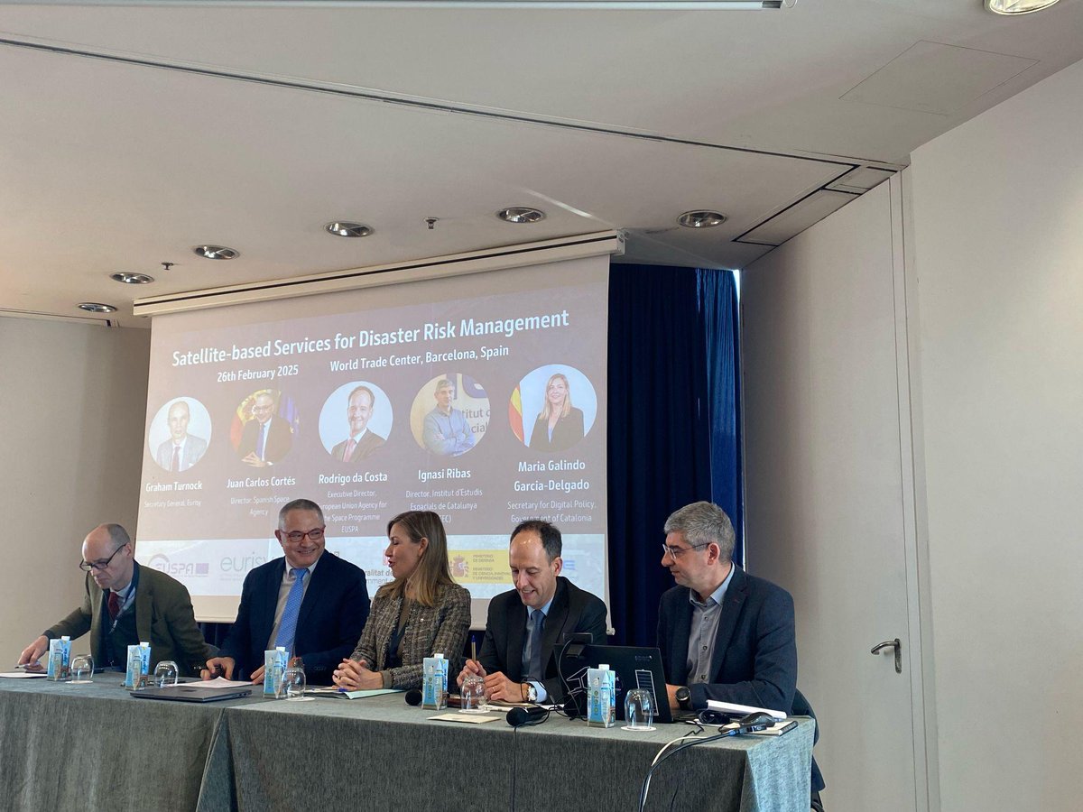 Now #live from the World Trade Centre in📍Barcelona.

✨ Starting the Satellite-Based Services for Disaster Risk Management event with the high-level policy introduction.