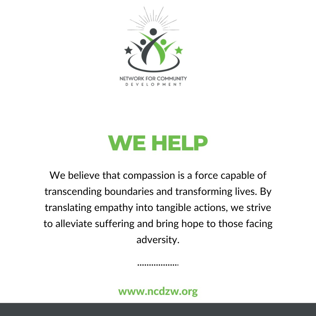 ncdzimbabwe's tweet photo. Join us in translating empathy into action and bringing hope to those facing adversity.

#CompassionInAction #CommunitySupport #Hope https://t.co/JWzSCNnXzw
