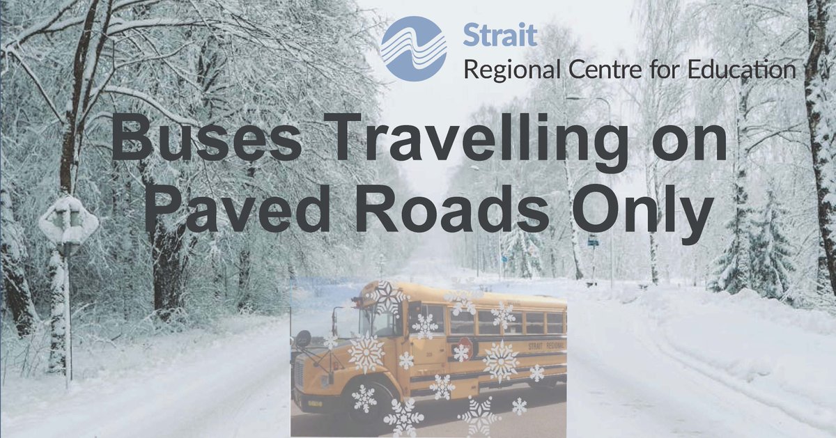 SRCE_NS's tweet photo. February 26, 2025: All #SRCE buses (all routes and all counties) are travelling on paved roads only today due to road conditions. https://t.co/nbsA5WJHmM