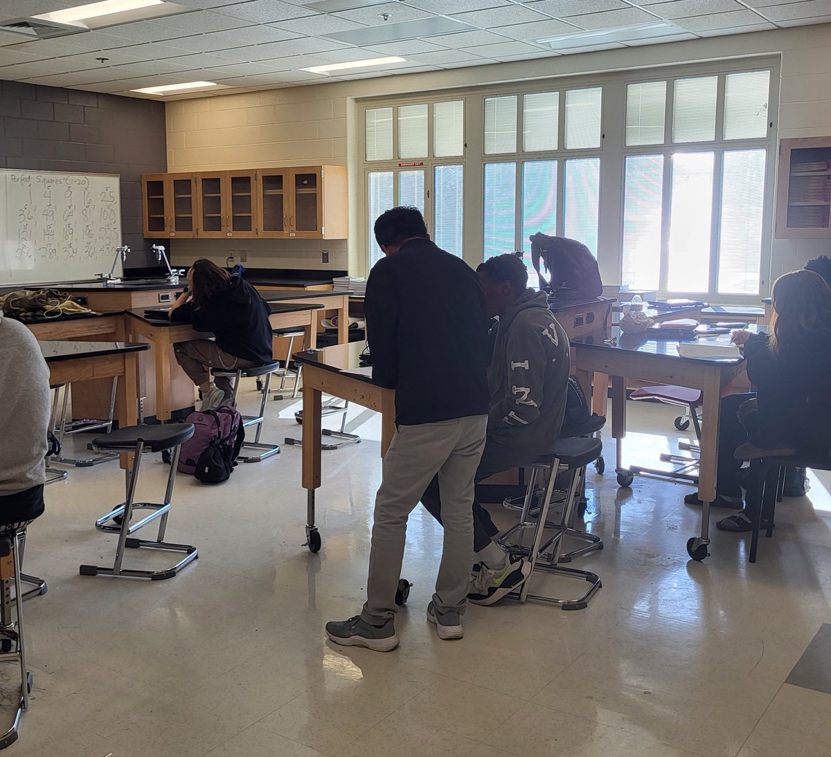 mrskjeter's tweet image. Visting classrooms to observe instruction gives me butterflies. I ❤️🖤 the learning process. Mr. Punzalan and his Algebra 2 students were deepening their learning-solving Quadratic Equations. You know this former math teacher had to join in on the fun!🦅 #ExcellenceOnPurpose