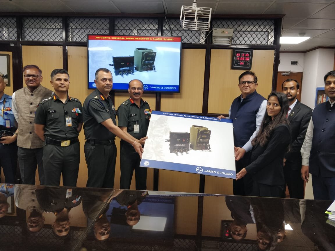 airnewsalerts's tweet photo. #IndianArmy has signed a contract worth over ₹80 crore for the procurement of 223 Automatic Chemical Agent Detection and Alarm (#ACADA) systems.

According to @DefenceMinIndia, the contract was signed yesterday with Larsen & Toubro Limited under the 'Buy Indian' category.

@adgpi | @SpokespersonMoD | @HQ_IDS_India | #DefenceInnovation