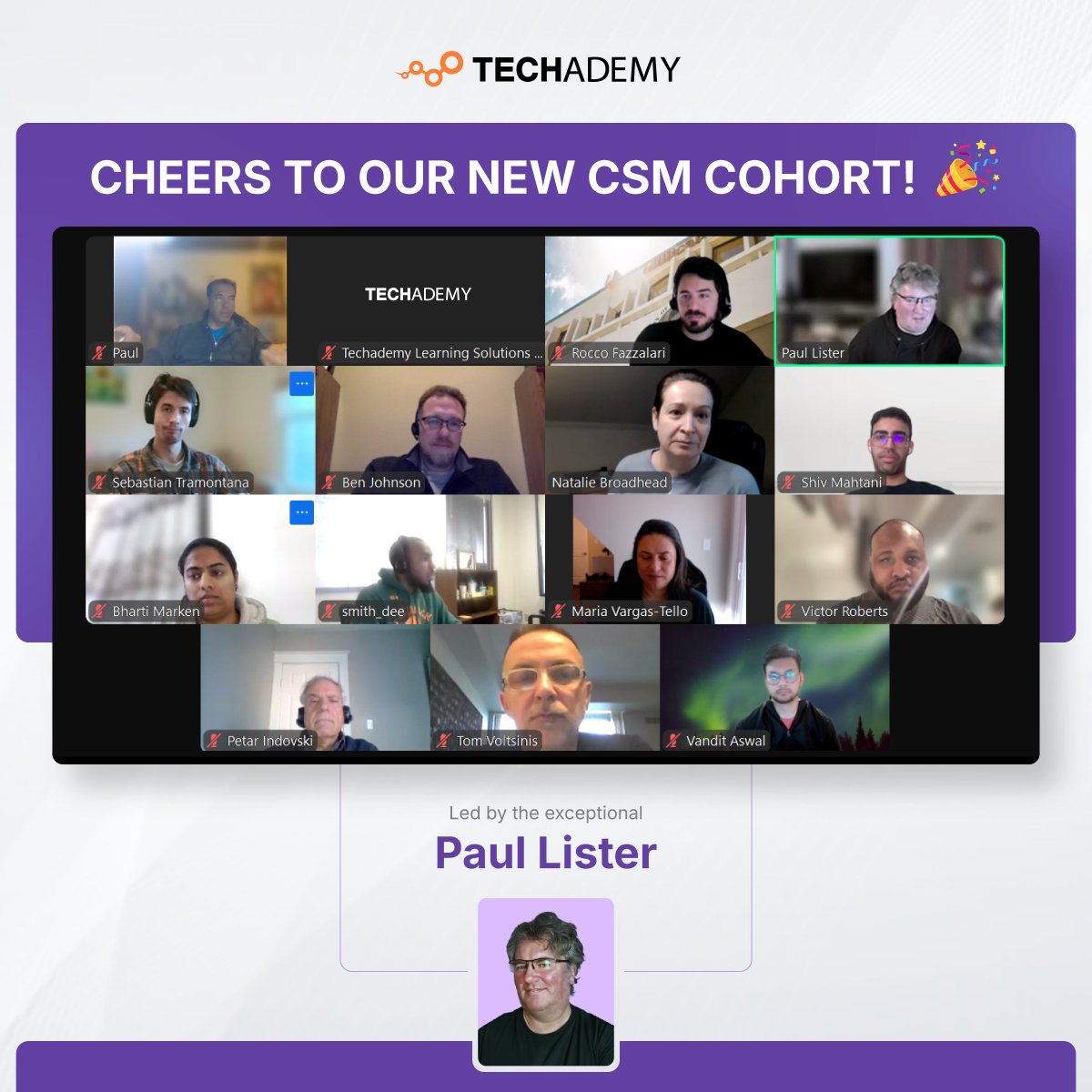 Techademy_INC's tweet image. And that’s a wrap on another fantastic #CSM Cohort! 
 
From hands-on learning to insightful discussions, it’s been an inspiring journey into the world of Scrum. 
 
Huge thanks to Paul Lister for the guidance and energy! This group is now ready to drive Agile excellence.