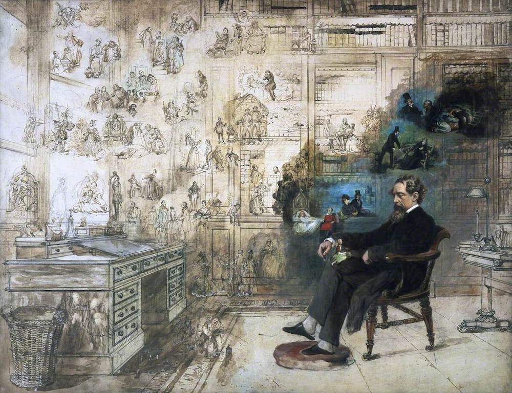 Died #OTD 1875, the artist Robert William Buss, leaving unfinished his best known work: "#Dickens's Dream."  Take a closer look: which of these iconic characters can you identify? victorianweb.org/art/illustrati…