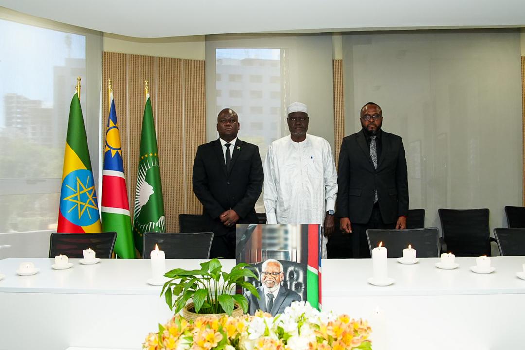 I went to pay my respects and sign the Book of Condolences at the Namibian Embassy in Addis Ababa today for Namibia's Founding Father,the late H.E. Dr Sam Shafiishuna Nujoma. The Continent is united in grief and solidarity with Namibia at the passing of a towering Pan-Africanist