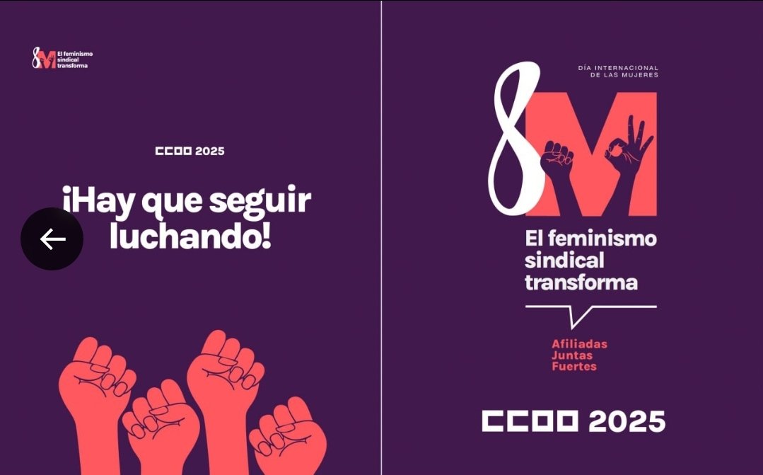 Carolina Vidal López (@carolinavidal_l) on Twitter photo Las <a href="/CCOO/">COMISIONES OBRERAS</a> lo tenemos claro, #Afiliadas el #Feminismo transforma, juntas somos más fuertes.
Hay que seguir luchando!
#8deMarzo Las <a href="/CCOO/">COMISIONES OBRERAS</a> lo tenemos claro, #Afiliadas el #Feminismo transforma, juntas somos más fuertes.
Hay que seguir luchando!
#8deMarzo