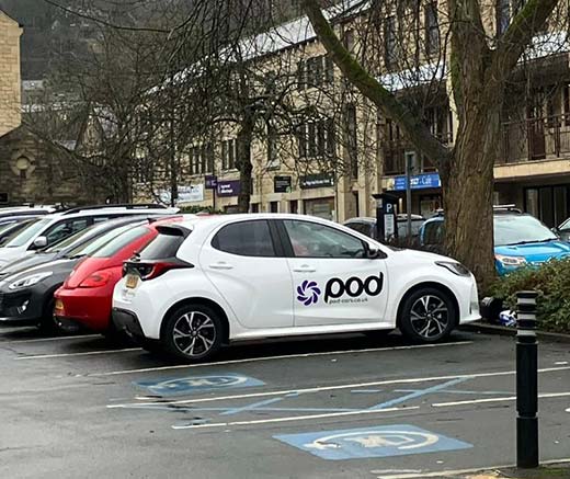 POD CAR SHARE IS UP AND RUNNING - Car sharing has returned to the Upper Calder Valley with three cars in Hebden Bridge and two in Todmorden. People are signing up and already using the cars with the POD app. Read more on the HebWeb at hebdenbridge.co.uk