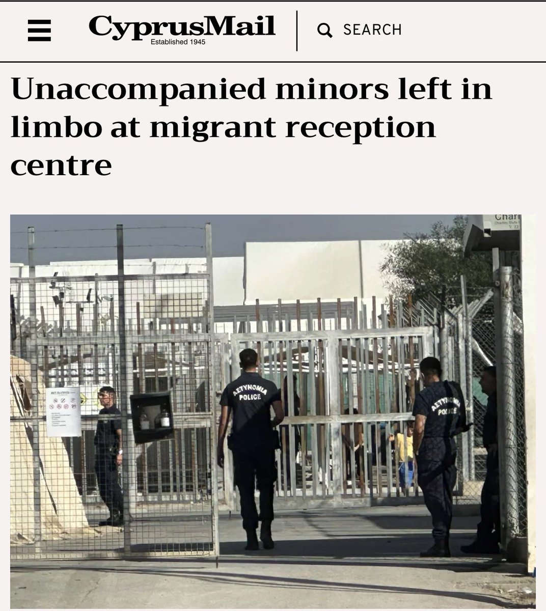 Cyprus Ombudsman (@cyombudsman) on Twitter photo More than two dozen unaccompanied minors remain stranded at the Pournara reception centre despite all procedures for their transfer being completed. <a href="/CYOmbudsman/">Cyprus Ombudsman</a> called for immediate action to transfer unaccompanied minors to appropriate facilities.
▶️ tinyurl.com/227s4v3e More than two dozen unaccompanied minors remain stranded at the Pournara reception centre despite all procedures for their transfer being completed. <a href="/CYOmbudsman/">Cyprus Ombudsman</a> called for immediate action to transfer unaccompanied minors to appropriate facilities.
▶️ tinyurl.com/227s4v3e