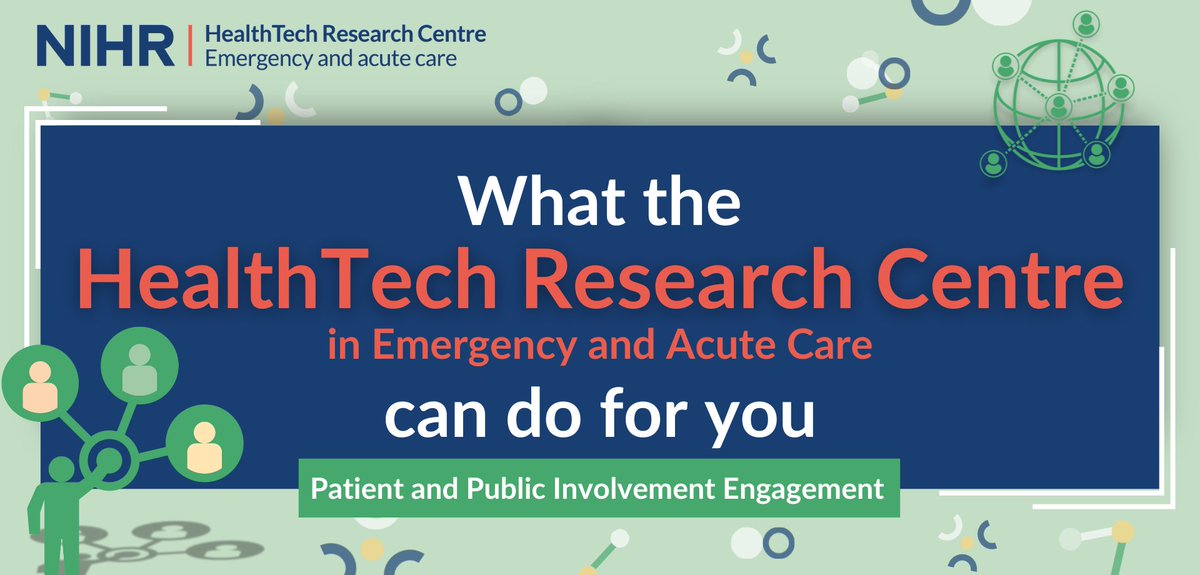 💡 In our new blog series, read more about the importance of involving Patient and Public Involvement and Engagement (PPIE) in the development of new health technologies - and how we can help innovators and industry partners in this process.

🔗 Read more: hrc-emergency.nihr.ac.uk/blog/blog-what…