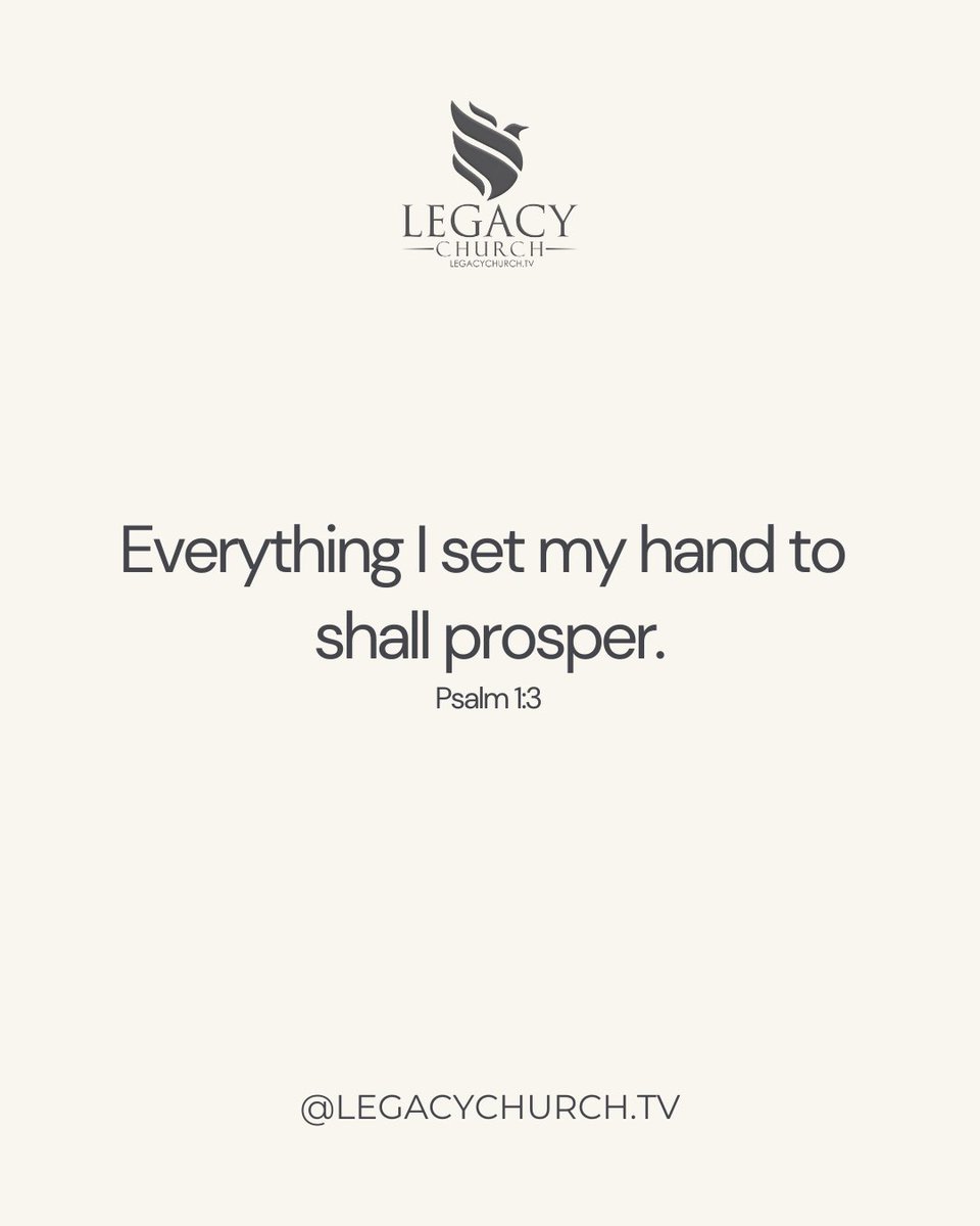 LegacyChurchInt's tweet image. We must continually renew our minds according to the Word of God to cultivate the right mindset. 

This mindset—the Mind of Christ—is one of success, not failure, and abundance, not lack. It means believing His Word to be true: that whatever we set our hands to shall prosper.
