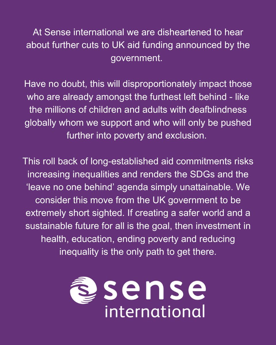 Our statement on the announcement of further cuts to UK aid funding yesterday