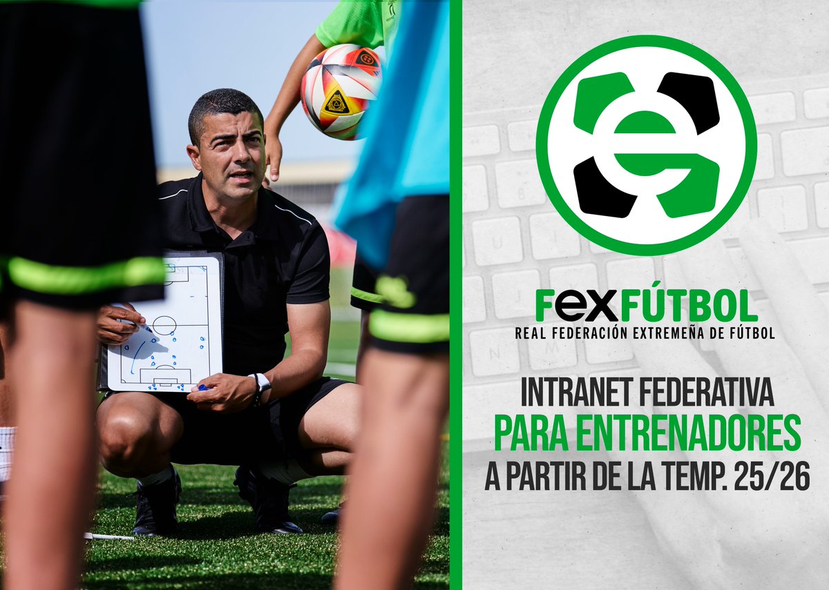 ⚽ | #Entrenadores |

📢¿Eres entrenador?

💥¡¡¡𝐓𝐄𝐍𝐄𝐌𝐎𝐒 𝐁𝐔𝐄𝐍𝐀𝐒 𝐍𝐎𝐓𝐈𝐂𝐈𝐀𝐒!!!💥

A partir de la temporada 2025/2026, la <a href="/FedExFutbol/">Fexfutbol</a>  facilitará el acceso exclusivo a la 🖥𝐈𝐍𝐓𝐑𝐀𝐍𝐄𝐓 𝐅𝐄𝐃𝐄𝐑𝐀𝐓𝐈𝐕𝐀 para todos los entrenadores titulados 📲🔑.

✅