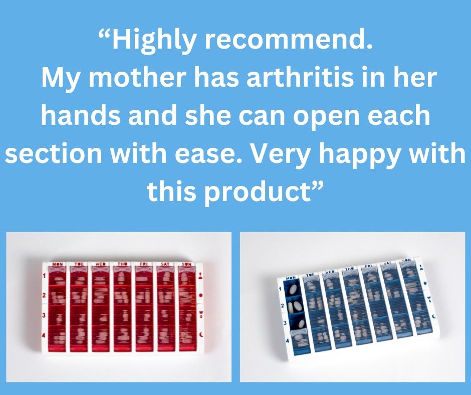 ⭐ The Pivotell Large Weekly Pill Organiser is a great aid for those with arthritis ⭐