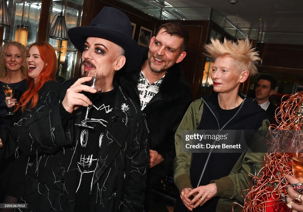 karibo77's tweet image. The best photo of the week for me.  #TildaSwinton, #BoyGeorge, #MikeNicholls