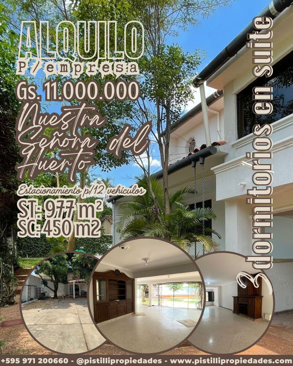 Pistilli Propiedades - ALQUILO CASA PARA VIVIENDA Ó EMPRESA BARRIO NUESTRA SEÑORA DEL HUERTO., City Asunción pistillipropiedades.com/property/178