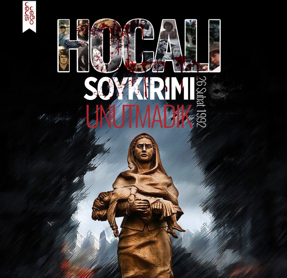 1992 yılında 25 Şubat'ı 26 Şubat'a bağlayan gece Hocalı'da insanlık tarihinin en büyük vahşeti ve soykırımı yaşandı. Göz yaşınız, göz yaşımızdır Hocalı... Unutmayacağız!

Hocalı işgalden kurtarılarak şehitlerimizin acısı bir nebze olsun dinmiştir. Er yada geç uluslararası