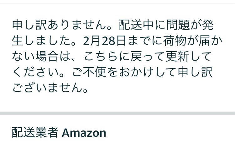 Amazonさん！配送中に問題って😭