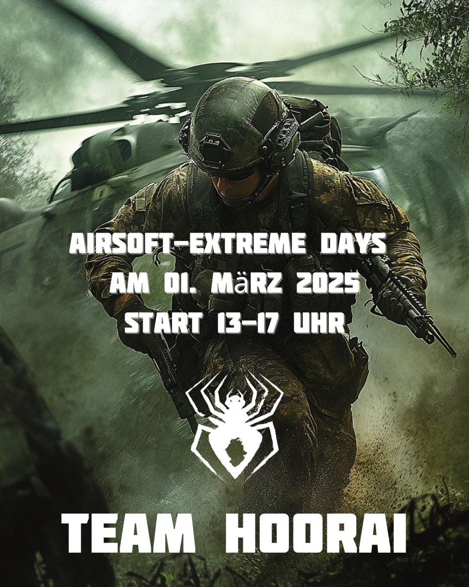 RedbackAction's tweet photo. Sichert euch eure Dosis Adrenalin! 🌟 01.03 – 🔥 Extreme Days 🔥 bei Redback Adventures. Stellt euch der Herausforderung beim ultimativen AirSoft Training von 13-17 Uhr. 
 
#RedbackAdventures #ExtremeDays #AirSoftTraining #TeamHoorai #AdrenalinJunkies #TacticalTraining #SquadGo https://t.co/gzbMZNGgsH