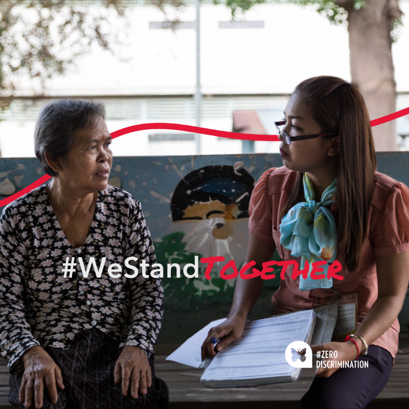UNAIDS's tweet photo. This #ZeroDiscriminationDay and beyond, #WeStandTogether with communities on the frontlines of the HIV response.

Their commitment to dignity, justice, and health equity is vital to ending AIDS.