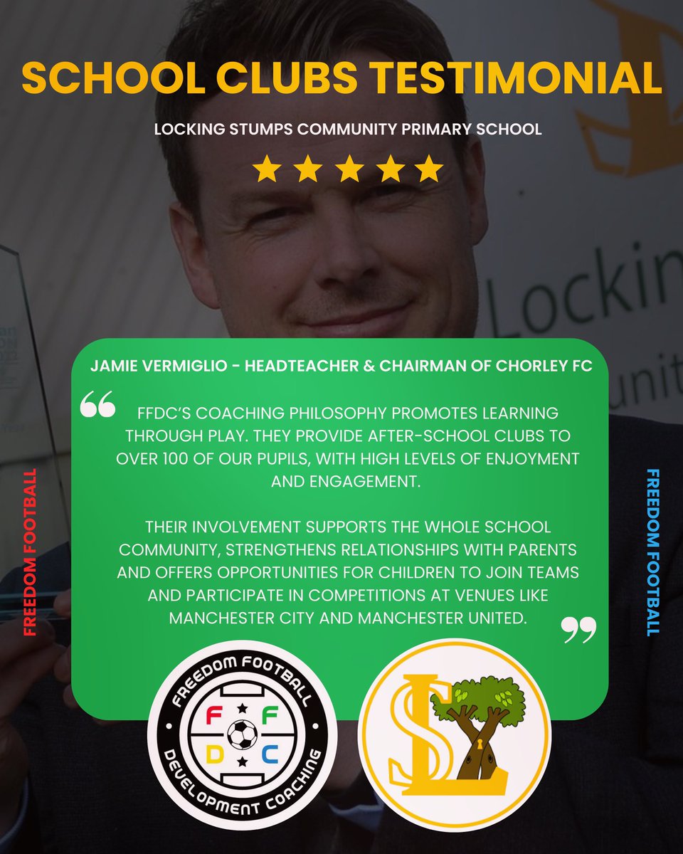 Freedom Football DC UK (@ffdcuk) on Twitter photo ⭐️ 𝗦𝗰𝗵𝗼𝗼𝗹 𝗖𝗹𝘂𝗯𝘀 𝗧𝗲𝘀𝘁𝗶𝗺𝗼𝗻𝗶𝗮𝗹 ⭐️
Thank you to Jamie, the teachers and families for all your continued support 😎👊⚽️🎓📚
#FFDCUK
#FreedomFootball
#FreedomFootballDevelopmentCoaching
#SchoolClubs
#LockingStumps
<a href="/LockiesCPS/">Locking Stumps CPS</a>
<a href="/LockiesPTA/">Locking Stumps PTA</a>
<a href="/jamievermiglio/">Jamie Vermiglio</a> ⭐️ 𝗦𝗰𝗵𝗼𝗼𝗹 𝗖𝗹𝘂𝗯𝘀 𝗧𝗲𝘀𝘁𝗶𝗺𝗼𝗻𝗶𝗮𝗹 ⭐️
Thank you to Jamie, the teachers and families for all your continued support 😎👊⚽️🎓📚
#FFDCUK
#FreedomFootball
#FreedomFootballDevelopmentCoaching
#SchoolClubs
#LockingStumps
<a href="/LockiesCPS/">Locking Stumps CPS</a>
<a href="/LockiesPTA/">Locking Stumps PTA</a>
<a href="/jamievermiglio/">Jamie Vermiglio</a>