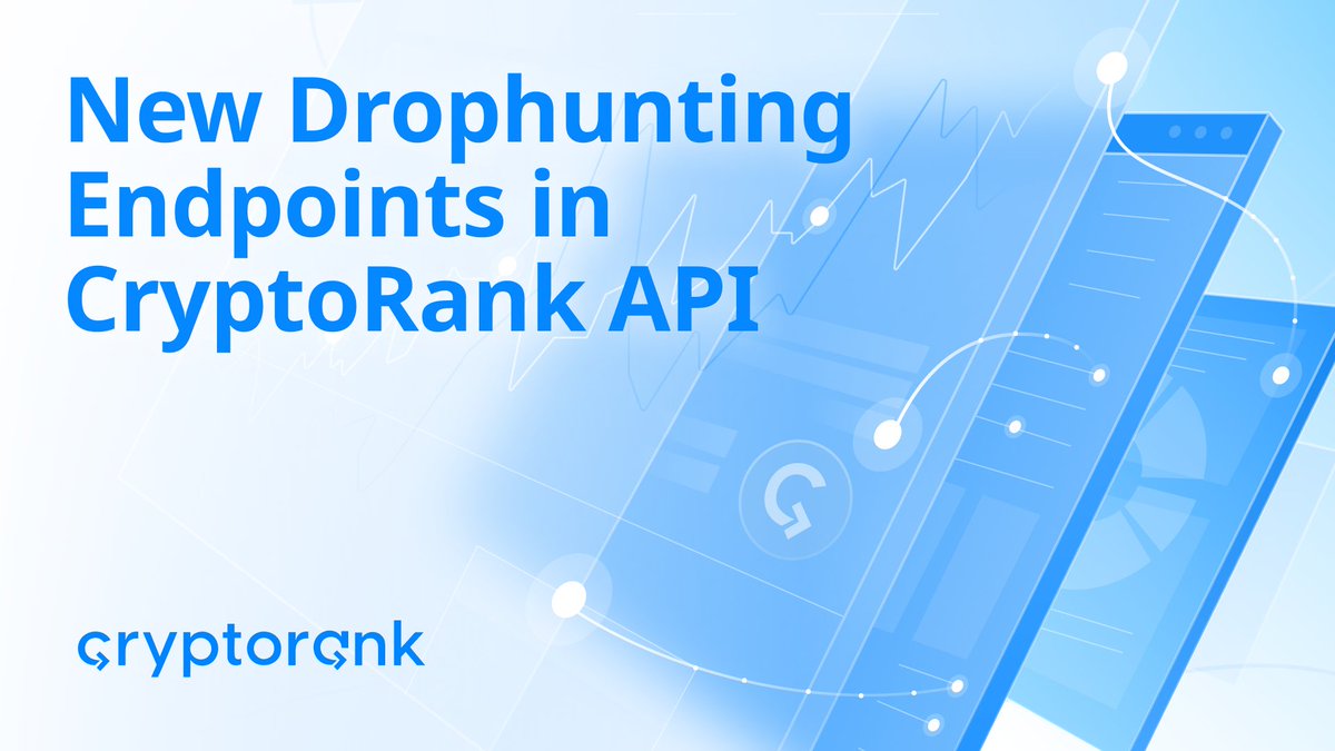 🪂 New Drophunting Endpoints in CryptoRank API

Our API just got better with 2 new endpoints, letting builders fetch drop data—an overview of all activities or detailed info on any specific one.

Available as standalone endpoints—no full API pack needed.

cryptorank.io/public-api