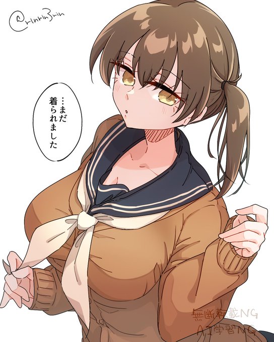 艦これらくがき。いつかのセーラー服加賀さん 