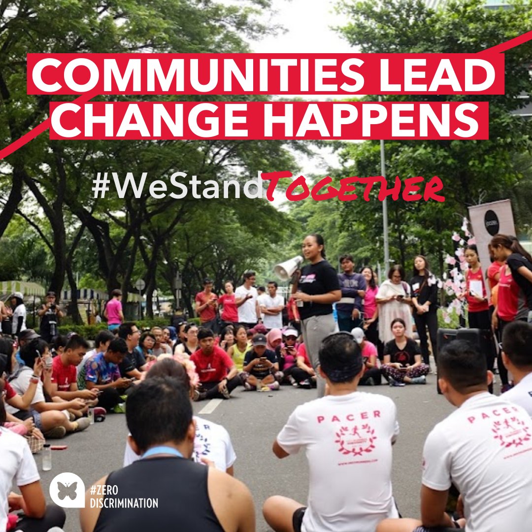 Communities provide and connect people with people-centred HIV services, build trust, innovate, monitor implementation of policies and services, and hold providers accountable for human rights violations.

We must stand together!

#ZeroDiscrimination