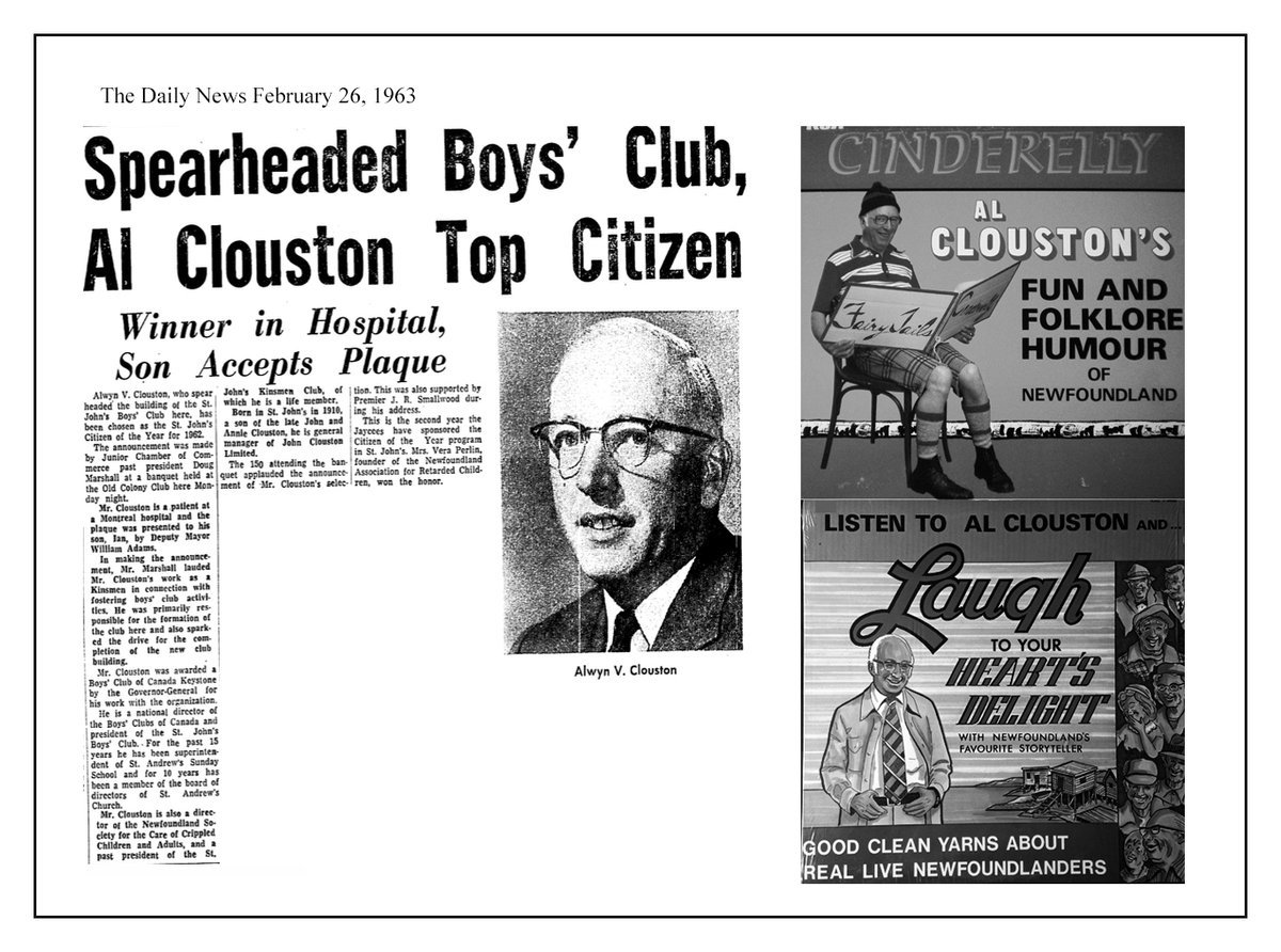 Today (Feb 26) in #NLMusicHistory...

In 1963, The Daily News reported that AL CLOUSTON had been chosen as St. John's Citizen of the Year. He went on to record four comedy albums in the late '70s to early '80s, two of which were nominated for Juno Awards.

<a href="/NLLiveEvents/">NL Live Events</a> <a href="/sconjin/">Sean</a>