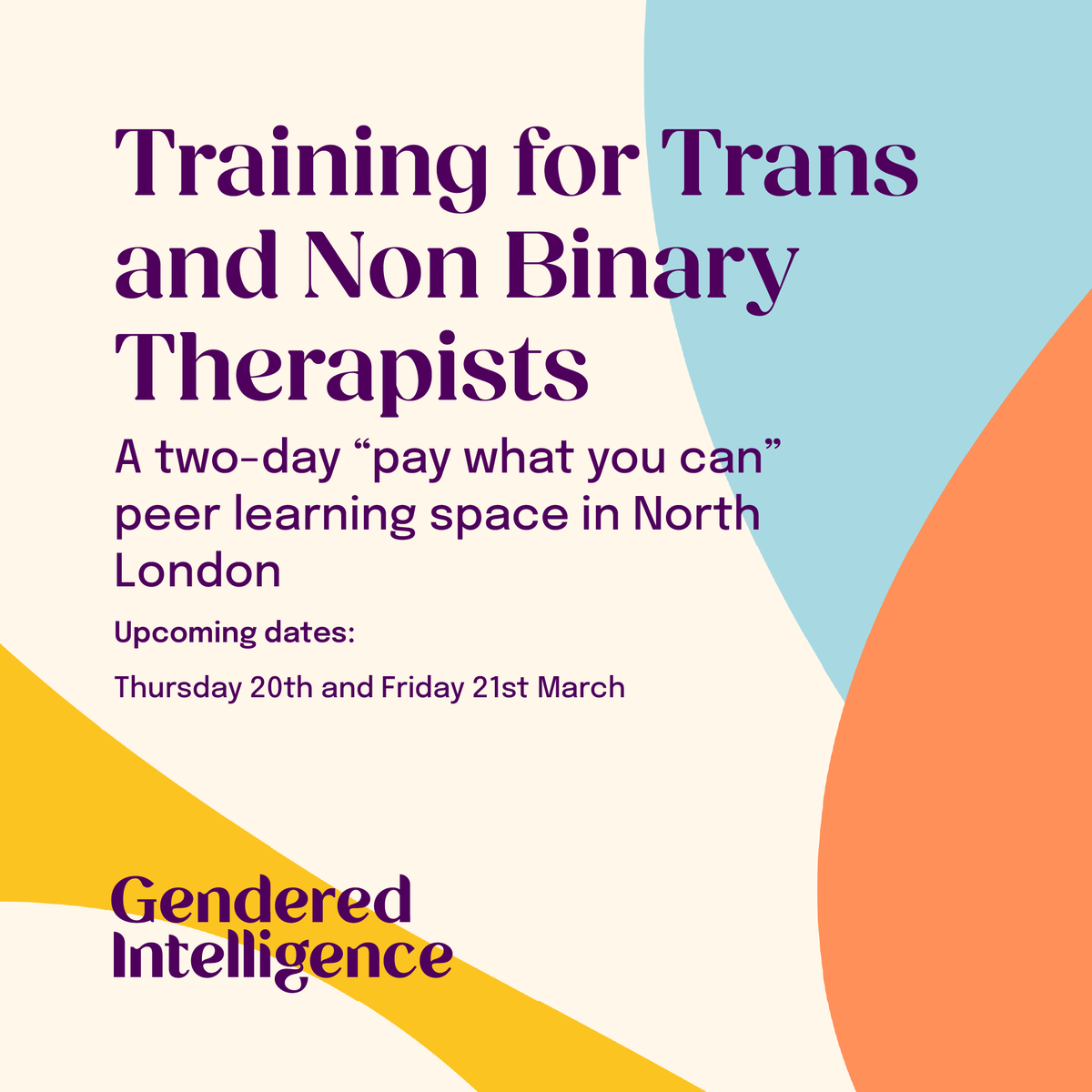 Are you a trans or non-binary #therapist or #counsellor? We run a two-day “pay what you can” peer learning space in North London.  

Find out more: genderedintelligence.co.uk/page/two-day-t…