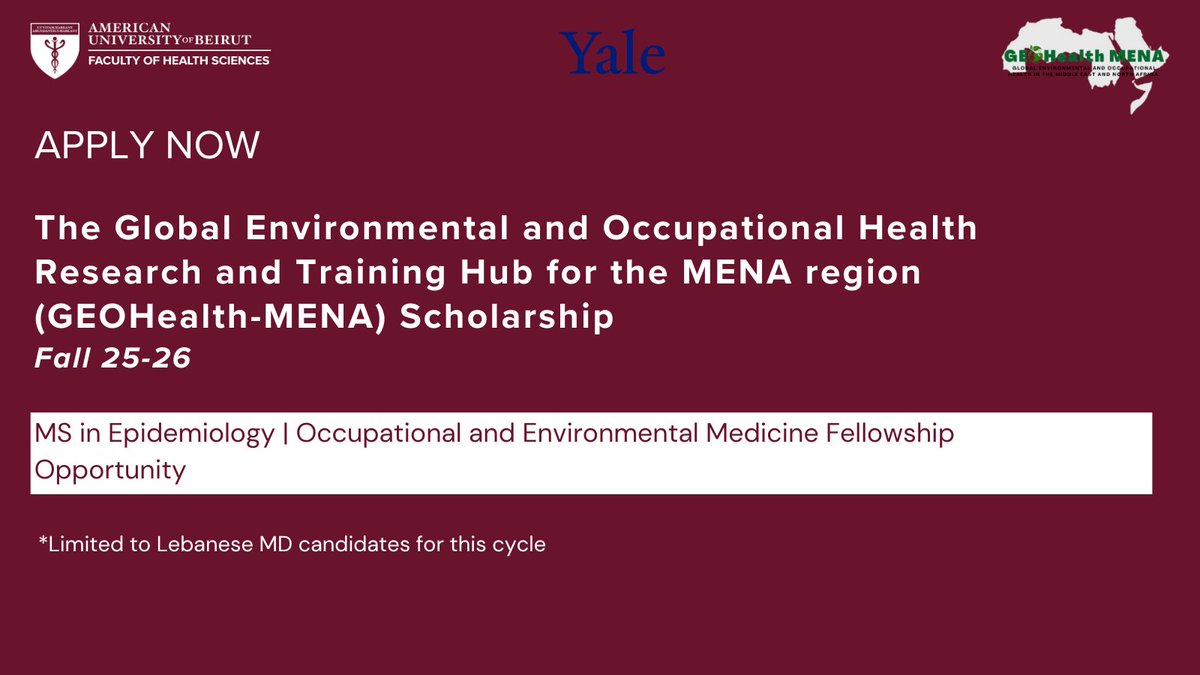 Interested in pursuing a joint MS in Epidemiology and an Occupational &amp; Environmental Medicine fellowship? Don’t miss out on our scholarship opportunity for the Fall 2025-26 term.  
Apply by March 13!  

📚More info: bit.ly/3LY5E2d