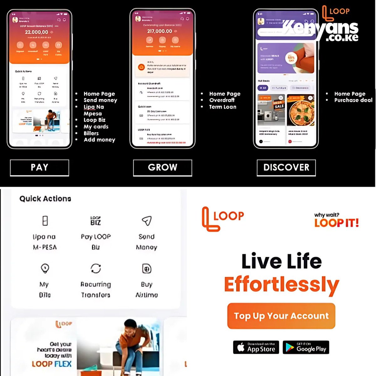Kenyans's tweet photo. Did you know LOOP has a new LOOK? 
LOOP’s fresh new look is here! Enjoy a sleek design, intuitive navigation, and a user-friendly layout that puts key features at your fingertips.

Download LOOP today!

#WhyWait #LOOPIt

AD https://t.co/KAcdmbPHYx