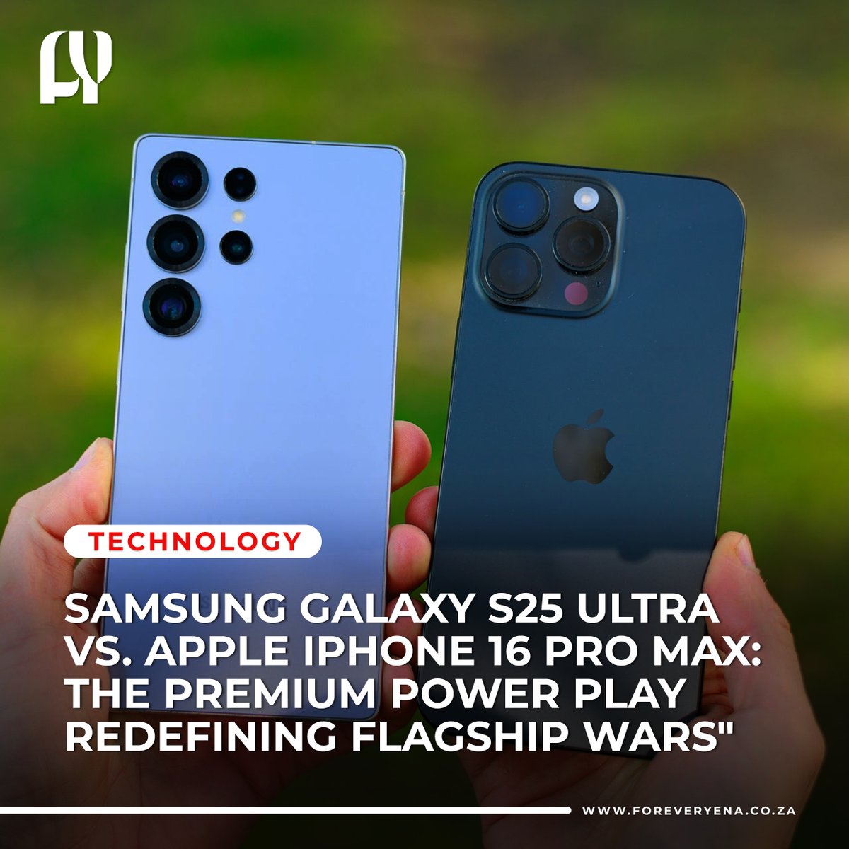 ForeverYenaNews's tweet image. The Samsung Galaxy S25 Ultra is battling it out as one of the top phones of 2025. The Apple iPhone 16 Pro Max is its main competitor. This article compares their designs, screens, cameras, speed, battery life, and software.
#BestPhone2025 #AndroidVsIOS #PremiumPhones