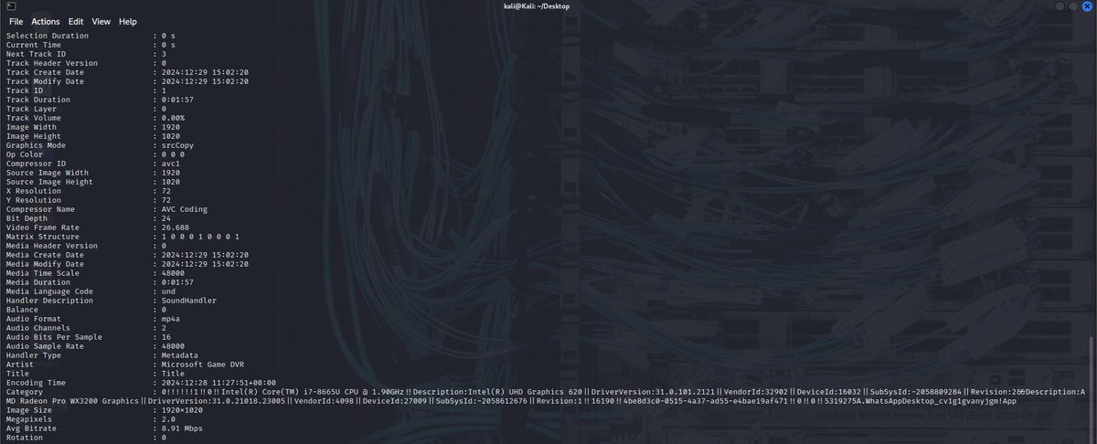Ggrace_PENTer's tweet image. I used ExifTool to extract metadata from files and found timestamps, device info &amp;amp; encoding details. It’s a great tool for OSINT, forensics &amp;amp; pentesting 
be mindful of what your files reveal! 👀
@h4ruk7 @elormkdaniel 

Check out my findings! 📸

#CyberSecurity #OSINT #ExifTool