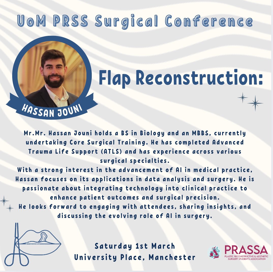 uomplastics's tweet image. Introducing Our Workshop Leads!

With just a few days to go until our UoM PRSS Surgical Conference 2025, we’re excited to introduce the incredible surgeons leading our hands-on workshops this Saturday!