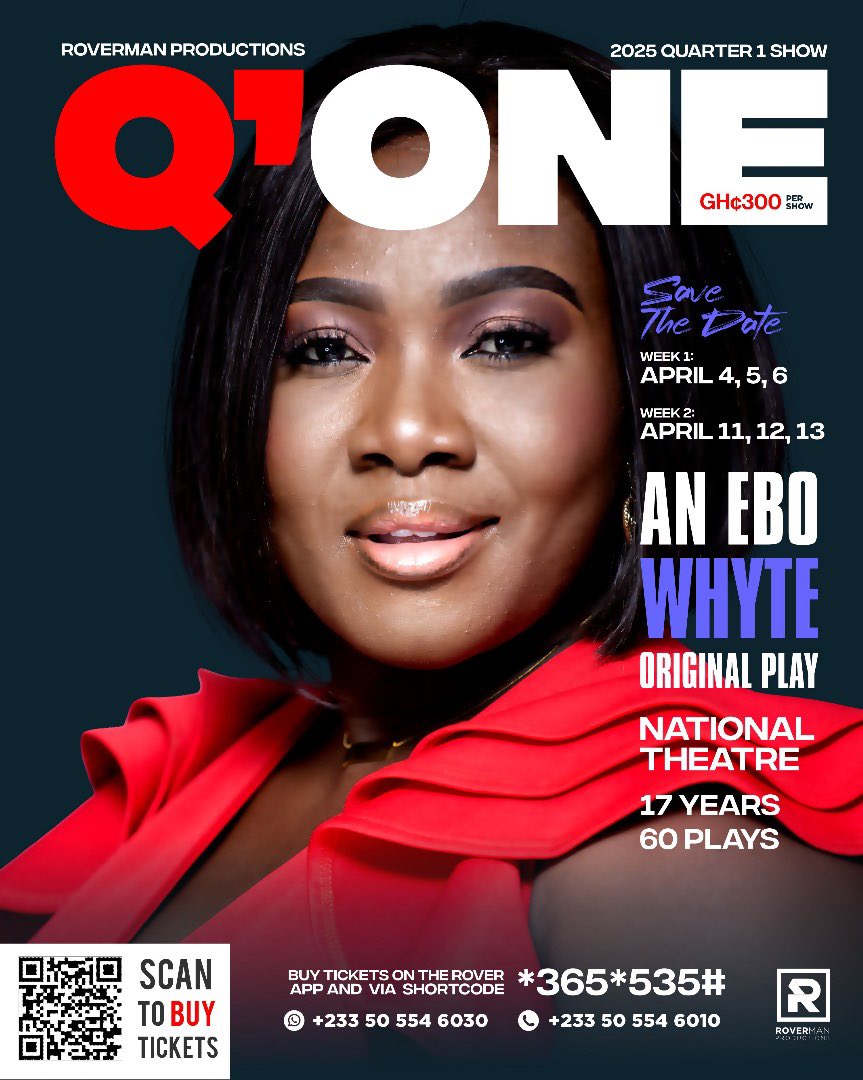 UncleEboWhyte's tweet image. Save the Dates for our Quarter 1 Plays!
April 4,5,6,11,12 and 13th.
Dial *365*535# or scan the code to buy tickets.