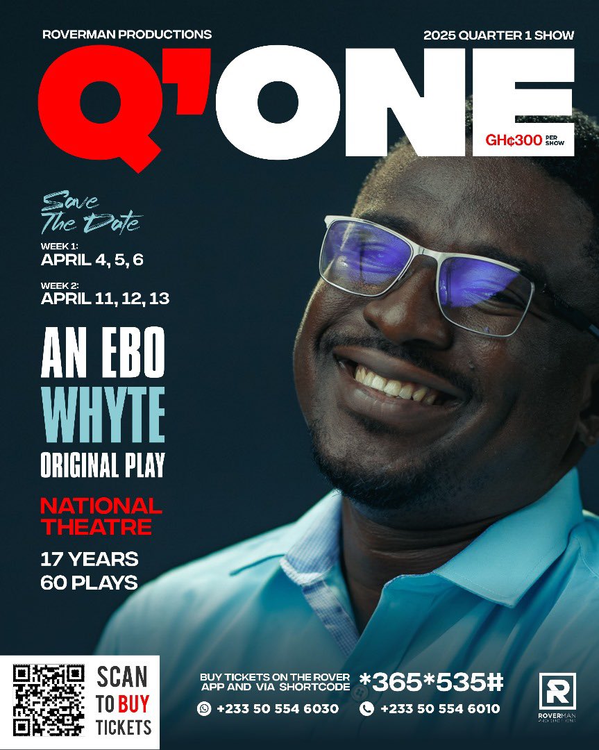 UncleEboWhyte's tweet image. Save the Dates for our Quarter 1 Plays!
April 4,5,6,11,12 and 13th.
Dial *365*535# or scan the code to buy tickets.