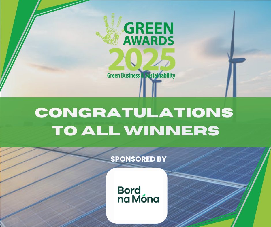 The team at @BordnaMona extends their heartfelt congratulations to all the winners of Green Awards 2025! Here’s to continued success and groundbreaking achievements! 📷

#GreenAwardsIRL
