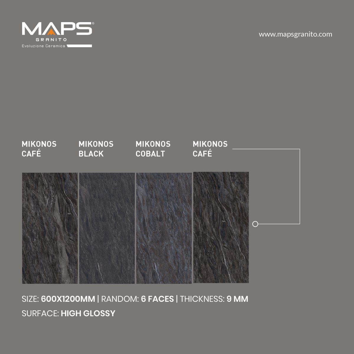 MapsGranito's tweet photo. Tiles that make every corner shine.
.
MIKONOS CAFE || MIKONOS BLACK 
MIKONOS COBALT || MIKONOS CAFE
Size: 600x1200mm
Surface: High Glossy 
Random: 06 Faces 
Thickness: 09mm
.
For more information
Visit Website:
https://t.co/RMOu3T3Ink
.
 #ceramictiles #MapsGranito https://t.co/cWGwtm784O