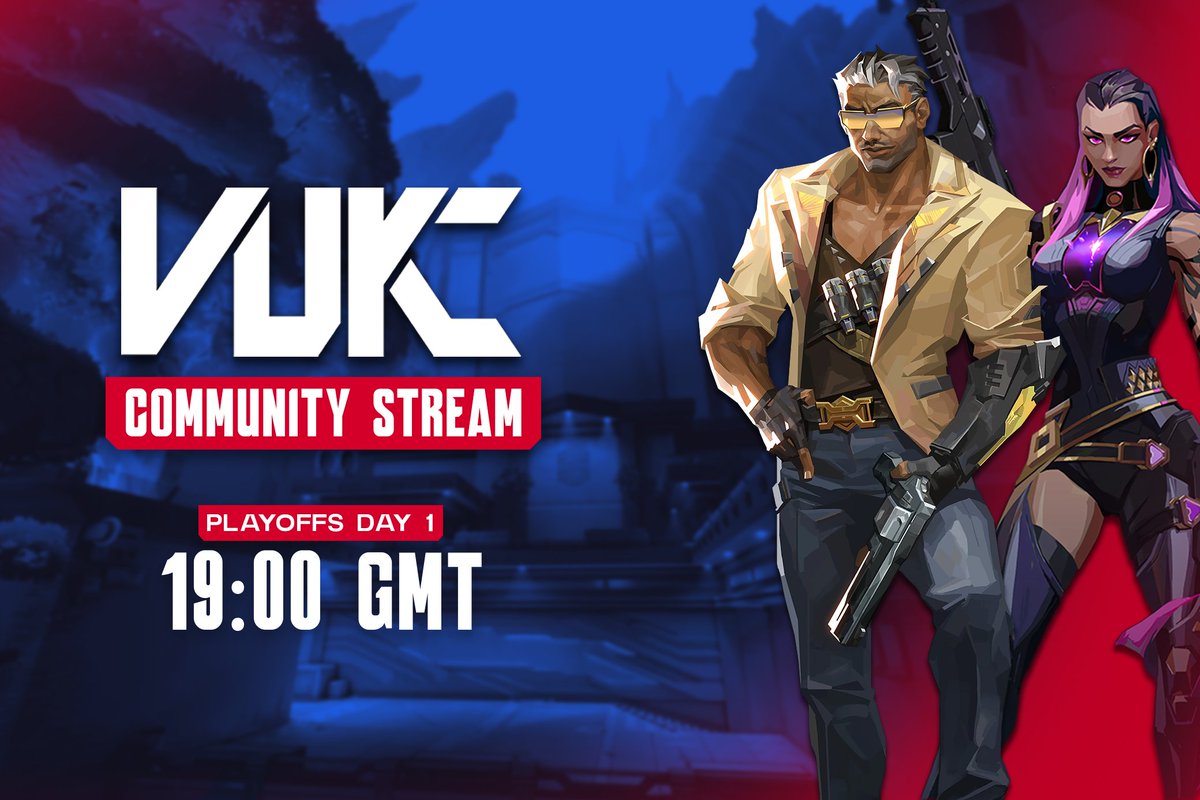 Val UK Community (@valukcommunity) on Twitter photo 🚨VUKC PLAYOFFS WEEK 1🚨
It's time for playoffs, why watch #vctmasterbangkok when you can watch VUKC?😎
Our star crew:
Casters //<a href="/Maddantekiller/">Maddantecaster</a> & <a href="/KaiCasts/">Kai ‘Blue’ England</a>
Observer //<a href="/sephnix/">sephnix</a>
Replay Operator //<a href="/BreadBroadcasts/">Marcel Kajut</a>
Producer //<a href="/Miki_Prod/">Miki</a>
⬇️Tune in below⬇️ 🚨VUKC PLAYOFFS WEEK 1🚨
It's time for playoffs, why watch #vctmasterbangkok when you can watch VUKC?😎
Our star crew:
Casters //<a href="/Maddantekiller/">Maddantecaster</a> & <a href="/KaiCasts/">Kai ‘Blue’ England</a>
Observer //<a href="/sephnix/">sephnix</a>
Replay Operator //<a href="/BreadBroadcasts/">Marcel Kajut</a>
Producer //<a href="/Miki_Prod/">Miki</a>
⬇️Tune in below⬇️